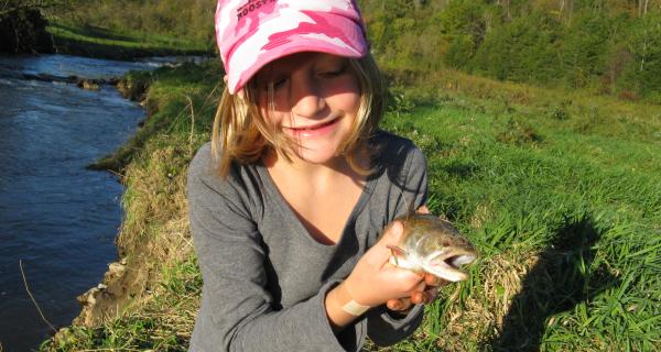 trout fishing girl