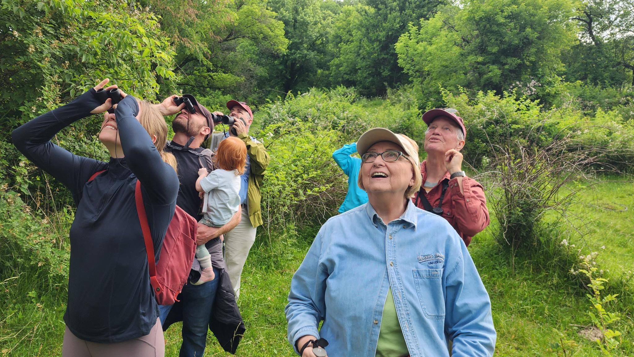 Participants enjoy unique sightings at a birding hike at Plum Creek Conservation Area